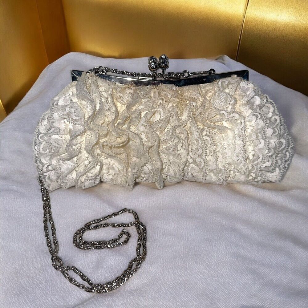 Vintage Lace Handbag Womens Formal Bridal Purse Wedding Evening Clutch